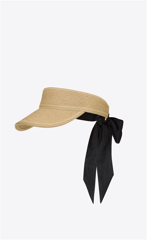 ysl visor|VISOR IN STRAW WITH SCARF .